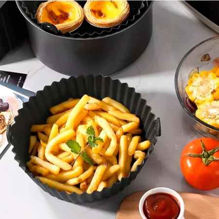 Kit 6 Forma de Silicone para Fritadeira Air Fryer com Alça Antiaderente