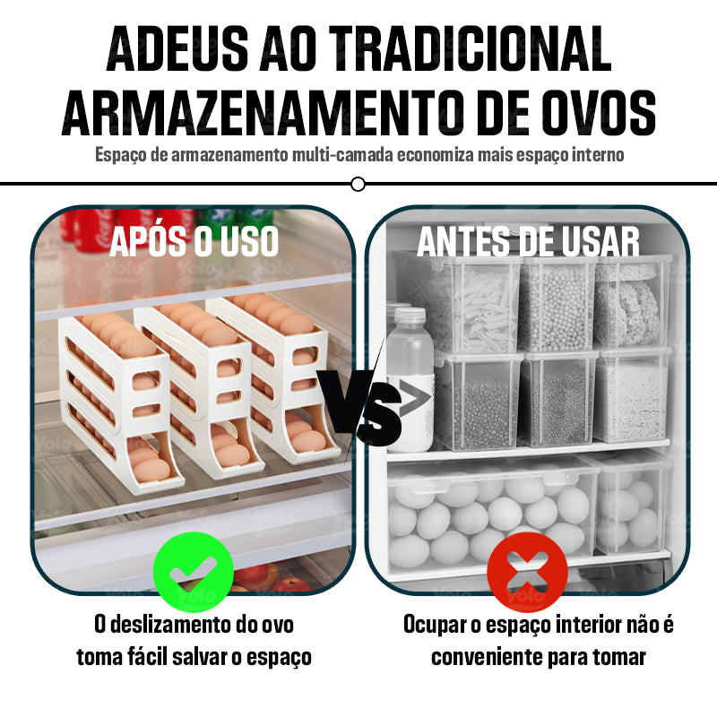 Ovolar - Organizador de Ovos com Rolagem Automática - Entrega Grátis